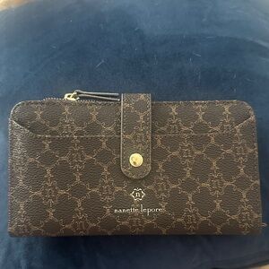 Nanette Lepore Dark Brown Patterned Wallet